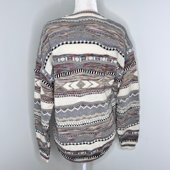 Vintage Coogi Style Grandpa Crew Neck Knit Sweater M - Picture 2 of 4